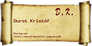 Durst Kristóf névjegykártya