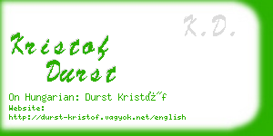 kristof durst business card